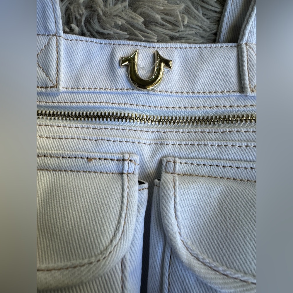 True Religion Multi-Pocket Denim Tote NWOT - Picture 4 of 16